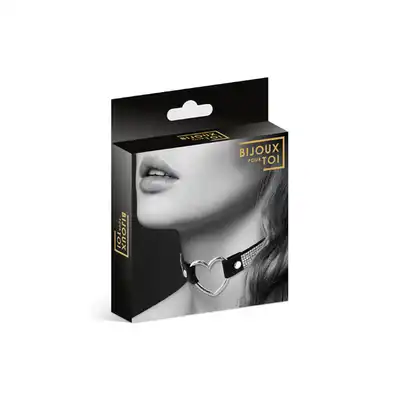 Bijoux Pour Toi Collier Strass et Coeur. Naszyjnik z Metalowym Sercem i Diamentami.