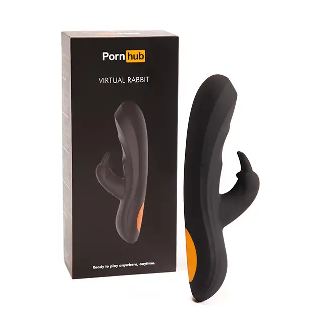 Pornhub - Virtual Rabbit USB. Czarny wibrator z króliczkiem o super wibracjach