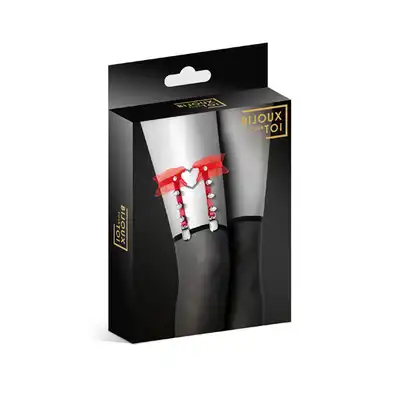 Bijoux Pour Toi -  Jarretiere Coeur Rouge. Elegancka Czerwona Podwiązka w Stylu SM.