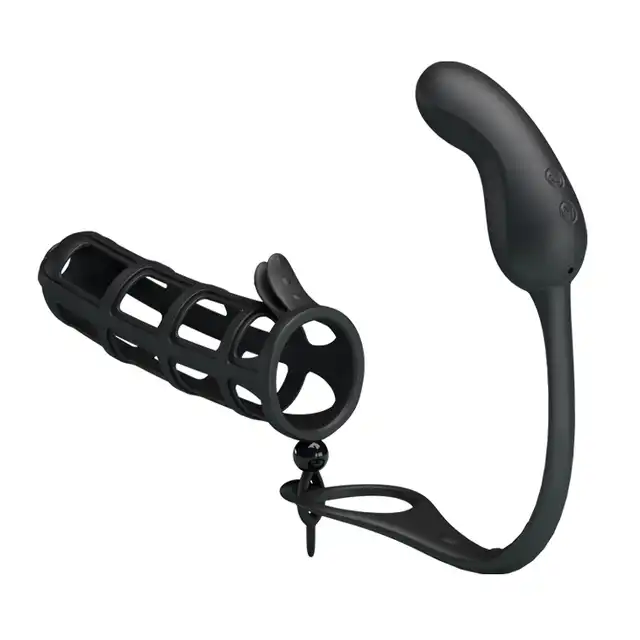 Pretty Love - Hercules Penis Sheath. Nakładka na penisa z wibrującą zatyczką analną