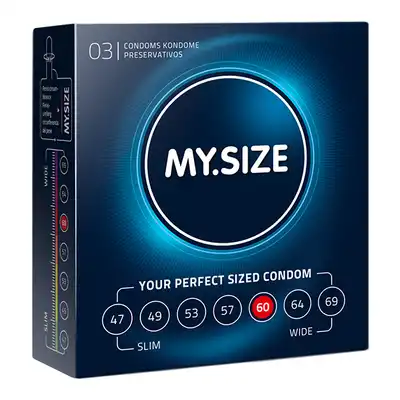 My Size - Natural Latex Condom 60 mm 3 szt. Prezerwatywy o powiększanej średnicy 60 mm