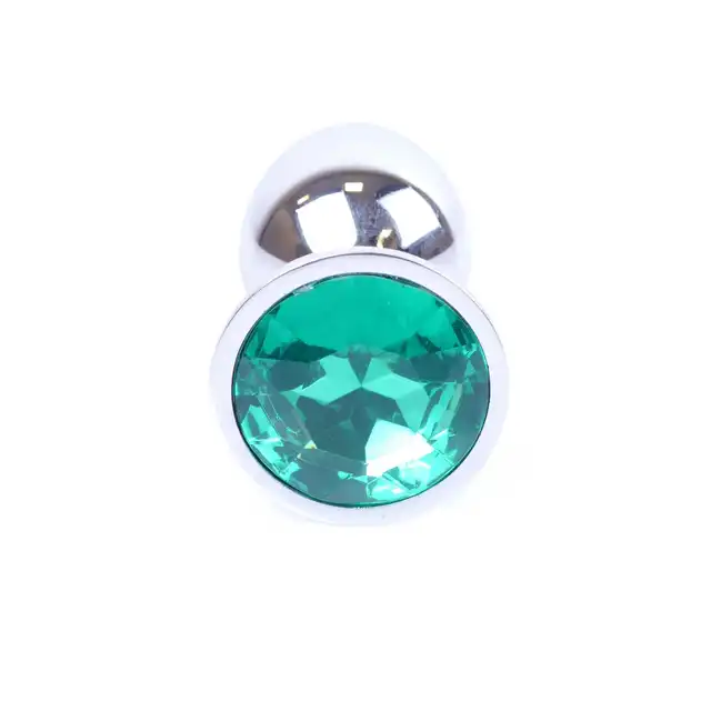 Jawellery Silver Plug Green. Ekskluzywna Biżuteria Analna - Korek ze Stali Nierdzewnej z Zielonym Diamentem.