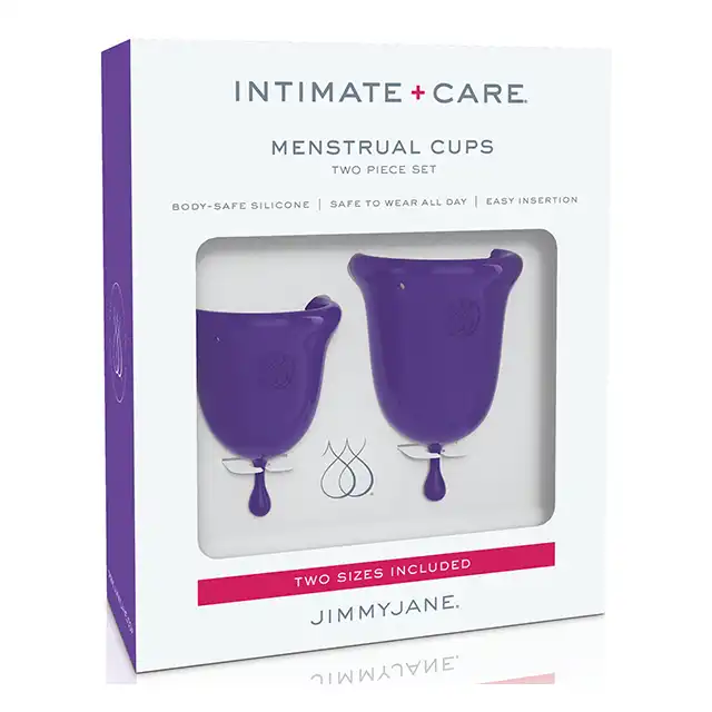 Jimmy Jane - Intimate Care Menstrual Cups Purple. Kubeczki menstruacyjne marki premium.