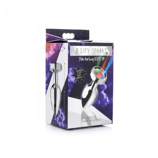 Booty Sparks - Light Up Small Anal Plug. Korek analny z diodami LEDx3 +Ring z wibracjami gratis!