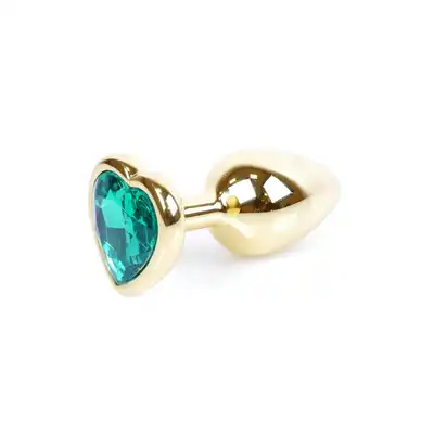 Plug-Jawellery Gold with Green Diamond. Biżuteria Analna Złoty Plug z Zielonym Diamentem.