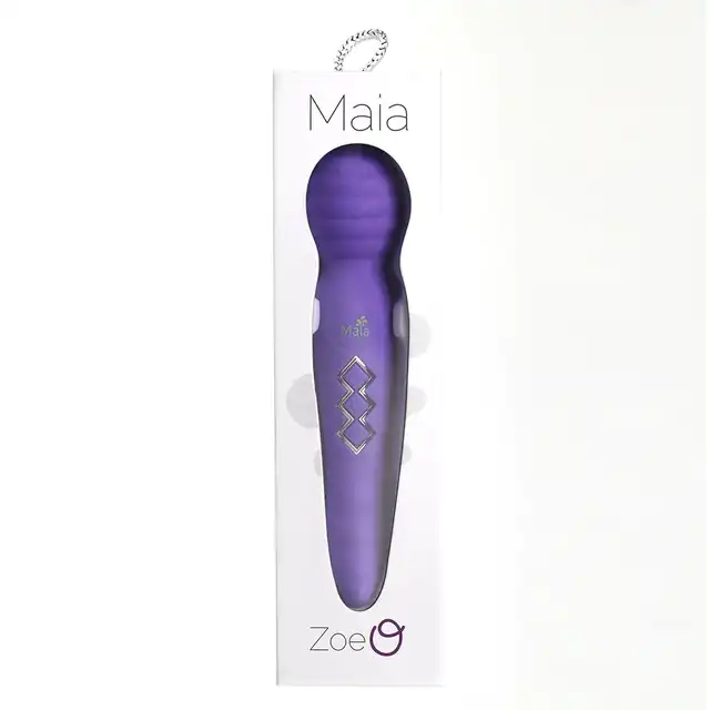 Maia Novelties - Zoe Purple. Unikatowy wibrator podwójny. Magiczna różdżka do masażu i stymulator punktu G. Pokochasz tę wszechstronność