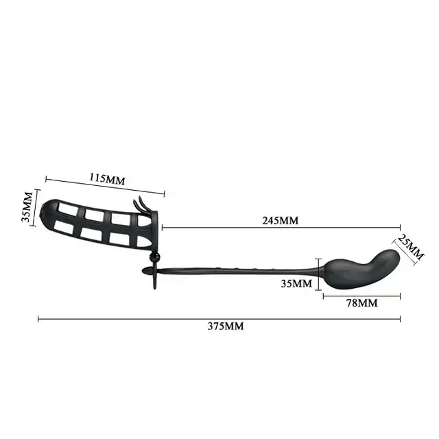 Pretty Love - Hercules Penis Sheath Black. Nakładka na penisa z korkiem analnym. Stymulacja analna i podtrzymanie erekcji. 