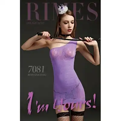 Rimes - 7081 Bodystocking. Asymetryczna sukienka bodystockingowa 
