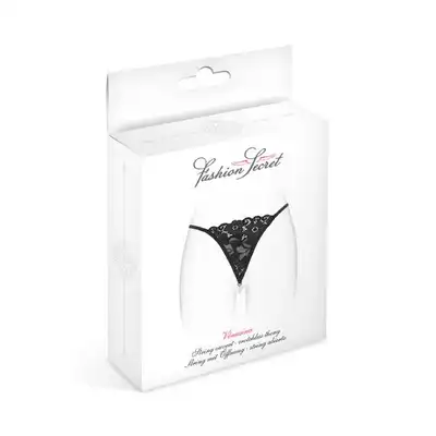 Concorde Venusina Black One Size. Czarna Francuska Bielizna Stringi.