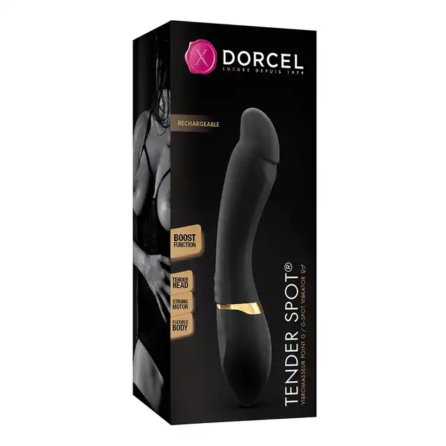 Dorcel - Tender Sport Vbrator USB. Wyjątkowy, giętki wibrator z miękką główką. Czarno-złoty