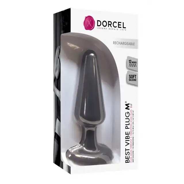 Dorcel - Best Vibe Plug M. Wibrująca, silikonowa zatyczka analna. 12 trybów wibracji!
