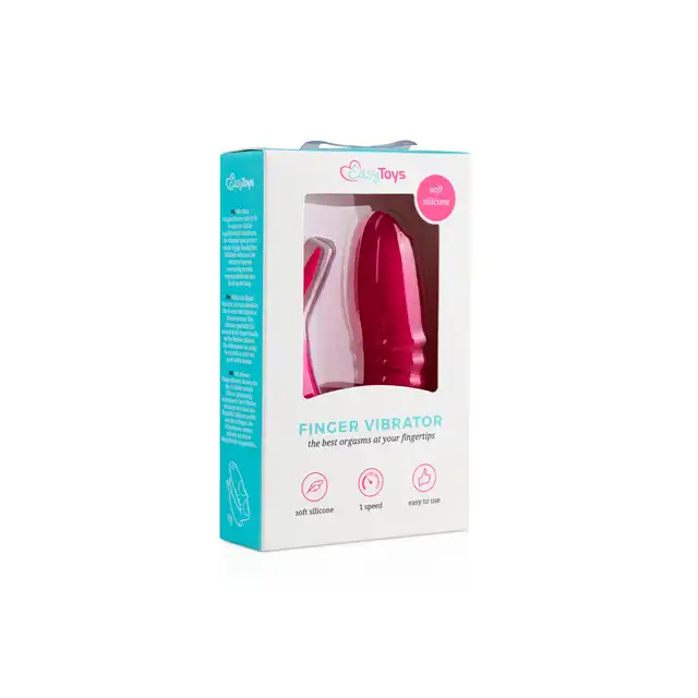 EasyToys - Finger Vibrator - Pink. Wibratorek zakładany na palec. Piękny, silikonowy, nieduży. Jednocześnie stym. punkt G i łechtaczkę.