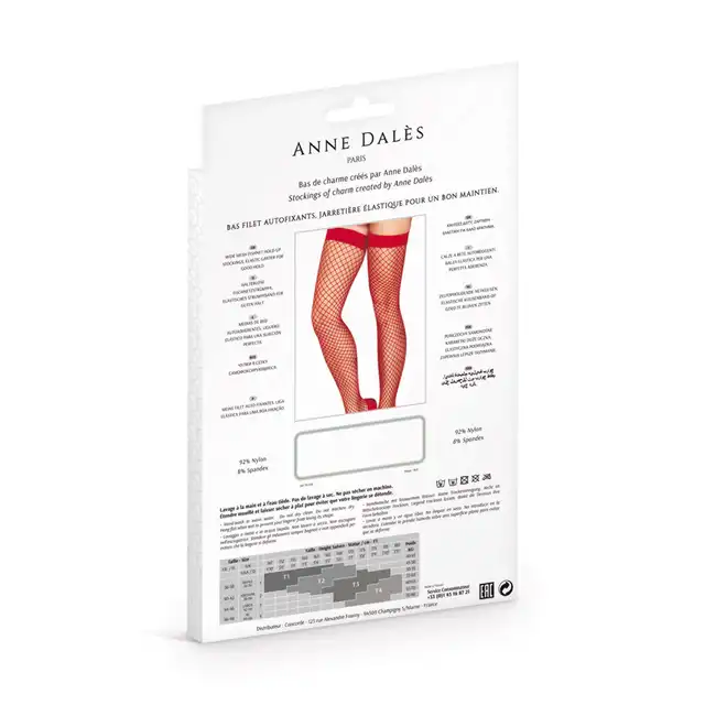 Anne Dales Stella Red. Czerwone Rajstopy Samonośne. 