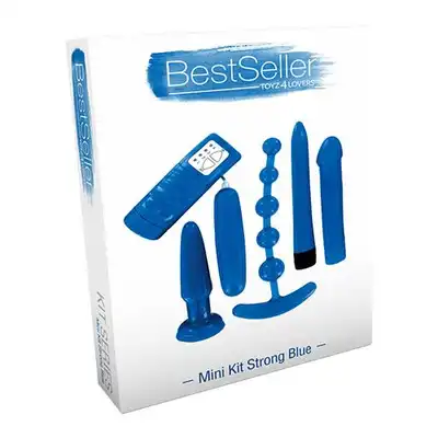 Mini Kit Strong Blue 5 Set. Zestaw do Seksu Analnego 5 Zabawek. Niebieski.