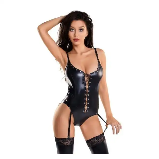 Glossy Classic Body Katherin Black M. Body Katherin Wiązane Czarne M.