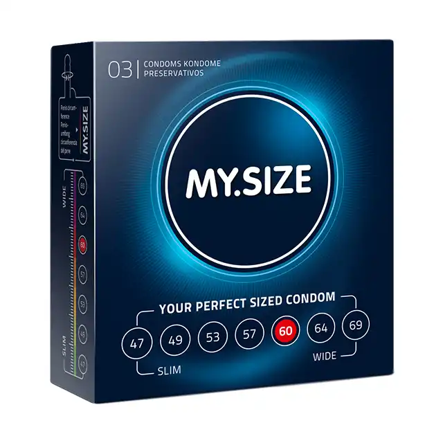 My Size - Natural Latex Condom 60 mm 3 szt. Prezerwatywy o powiększanej średnicy 60 mm