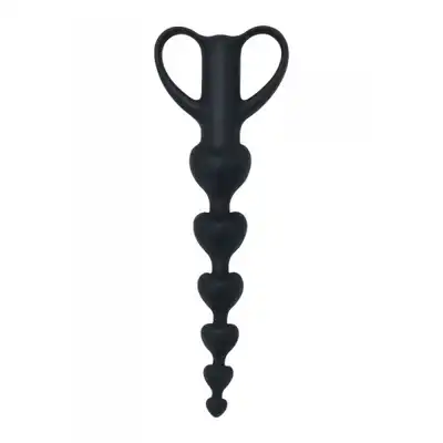 Toyz 4 Lovers Anal Timeless Hearts 20cm. Silikonowe Czarne Koraliki Analne. 