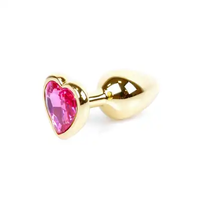 Plug-Jawellery Gold with Rose Diamond. Biżuteria Analna Złoty Plug z Ciemnoóżowym Diamentem.