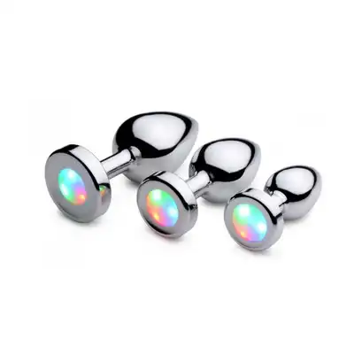 Booty Sparks - Light Up Small Anal Plug. Korek analny z diodami LEDx3 +Ring z wibracjami gratis!