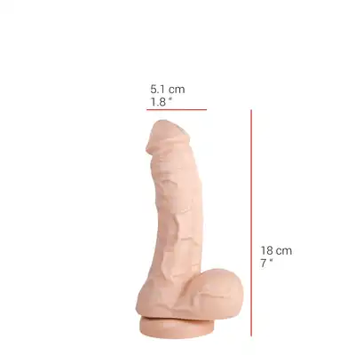 Dildorama - 515 Line 7" Flesh. Duże realistyczne dildo 18 cm