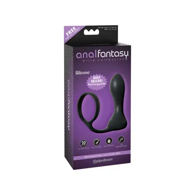 Anal Fantasy - Rechargeable Ass-Gasm Pro. Wibrująca wtyczka analna z ringiem 