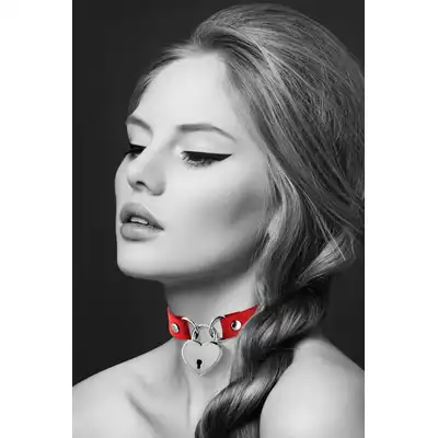 Bijoux Pour Toi - Collier Pendentif Coeur. Naszyjnik Zapinany na Kłódkę.