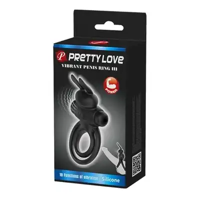 Pretty Love - Vibrant Penis Ring III. Podwójny ring z wibrującym króliczkiem
