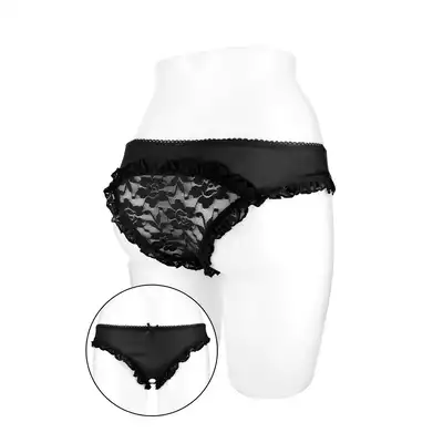 Concorde Tania Black One Size. Czarne Figi z Koronką z Tyłu. 