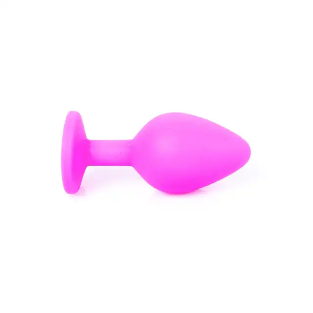 Plug Pink Silikon Small Blue Diamond 7cm. Ekskluzywna Biżuteria Analna - Różowy Silikonowy Plug z Jasnoniebieskim Diamentem