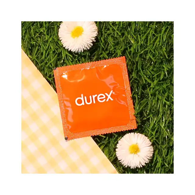 Durex - Pleasure Fruits Orange 1 szt. Prezerwatywa o smaku soczystej pomarańczy