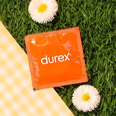 Durex - Pleasure Fruits Orange 1 szt. Prezerwatywa o smaku soczystej pomarańczy
