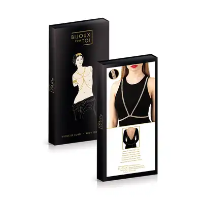 Bijoux Pour Toi Bijou de Corps Doré. Kolia Złota z Diamentami Podkreślający Dekolt i Plecy.