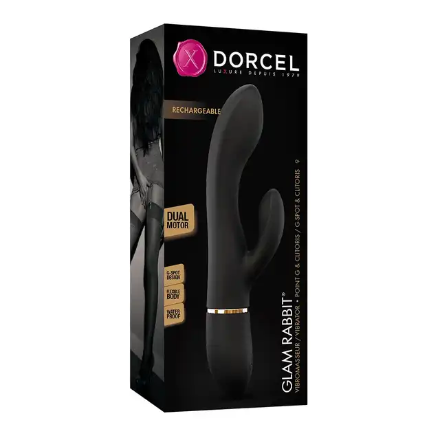 Dorcel - Glam Rabbit Flexible Vibrator USB. Elegancki wibrator ze stymulacją łechtaczki