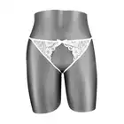 Concorde Sandra White One Size. Białe Stringi z Dziurką. 