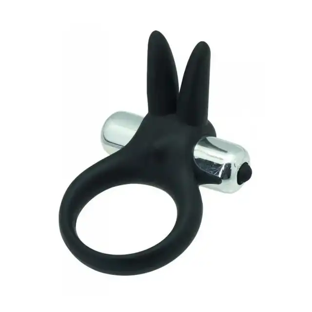 Toyz4Lovers -Timeless stretchy ring black - Pierścień ozdobiony uroczym króliczkiem