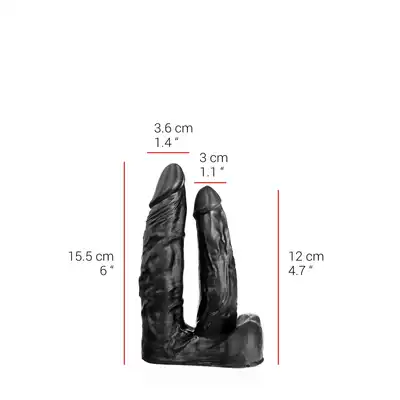 Dildorama - 515 line - 6" Double Black. Podwójne czarne dildo 6" i 7". 