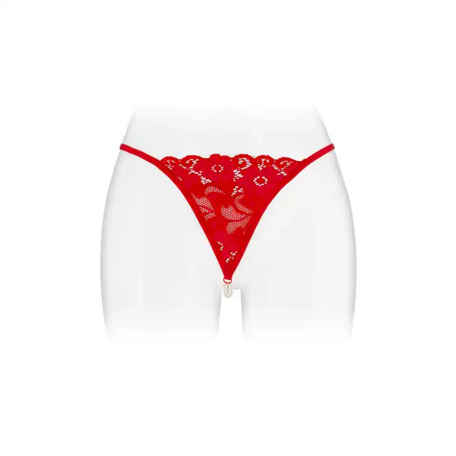 Concorde Venusina Red One Size. Czerwona Francuska Bielizna Stringi.