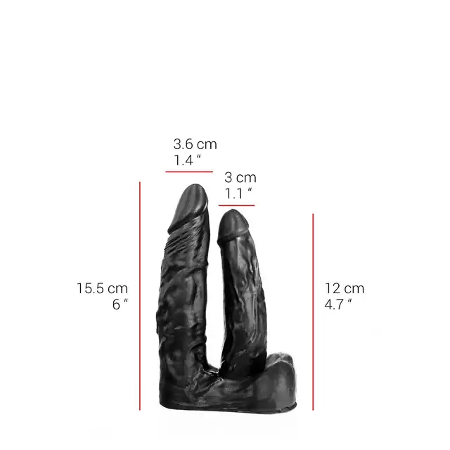 Dildorama - 515 line - 6" Double Black. Podwójne czarne dildo 6" i 7". 