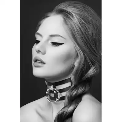 Bijoux Pour Toi-  Ras de Cou Fetish Noir. Naszyjnik Erotyczny z Kółkiem.