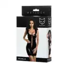 Glossy Wetlook Dress Michelle M Size. Sukienka z Rozcięciem Wiązana, Imitująca Latex. 