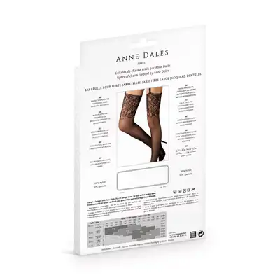 Anne Dales Laetitia Black. Czarne Pończochy do Pasa.