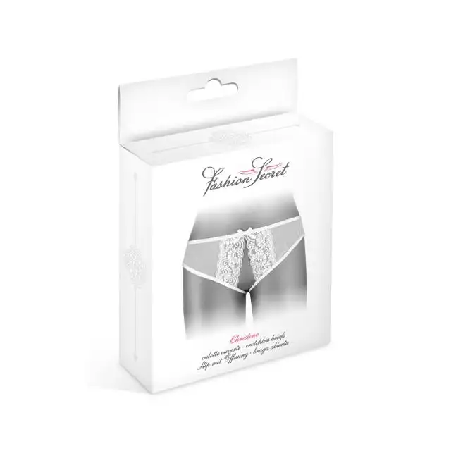 Concorde Christine White One Size. Francuska Biała Bielizna z Dziurką.