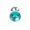 Jawellery Silver Plug Green. Ekskluzywna Biżuteria Analna - Korek ze Stali Nierdzewnej z Zielonym Diamentem.