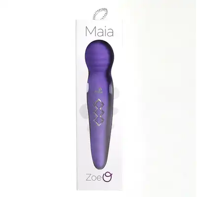 Maia Novelties - Zoe Purple. Unikatowy wibrator podwójny. Magiczna różdżka do masażu i stymulator punktu G. Pokochasz tę wszechstronność