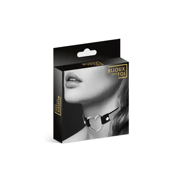 Bijoux Pour Toi Collier Strass et Coeur. Naszyjnik z Metalowym Sercem i Diamentami.