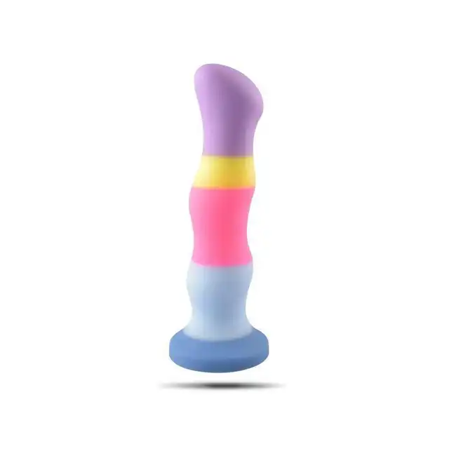Rainbow G-Spot Multicolored Dildo. Kolorowe Dildo do Strap-on. Stymulacja Punktu G