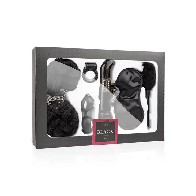 Loveboxxx - I Love Black Gift Set. Piękny luksusowy pakiet z 6 ekskluzywnymi zabawkami, Bestseller!
