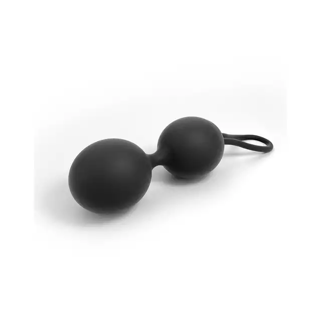 Dorcel - Dual Balls Noir. Delikatny silikon. Czarne kulki gejszy z podwójnym sznureczkiem