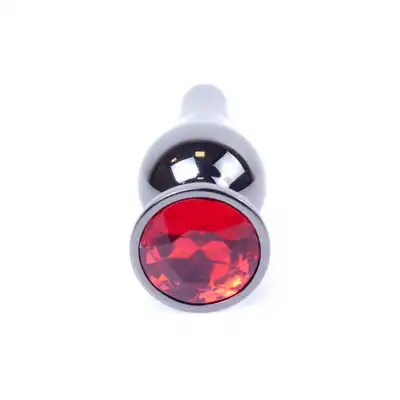 Plug-Jawellery Dark Silver BUTT PLUG- Red