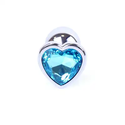 Plug-Jawellery Silver  Heart PLUG- Light Blue